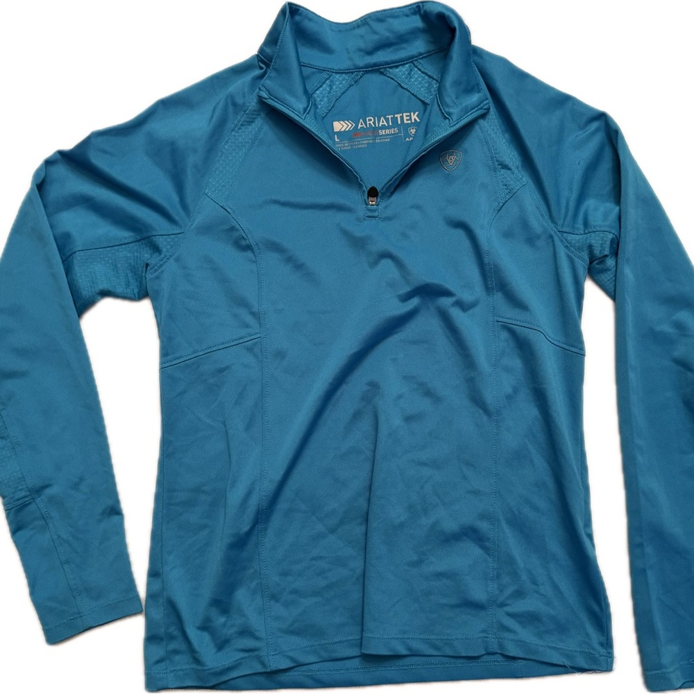 Ariat Teal Quarter-Zip SPF lightweight riding shirt